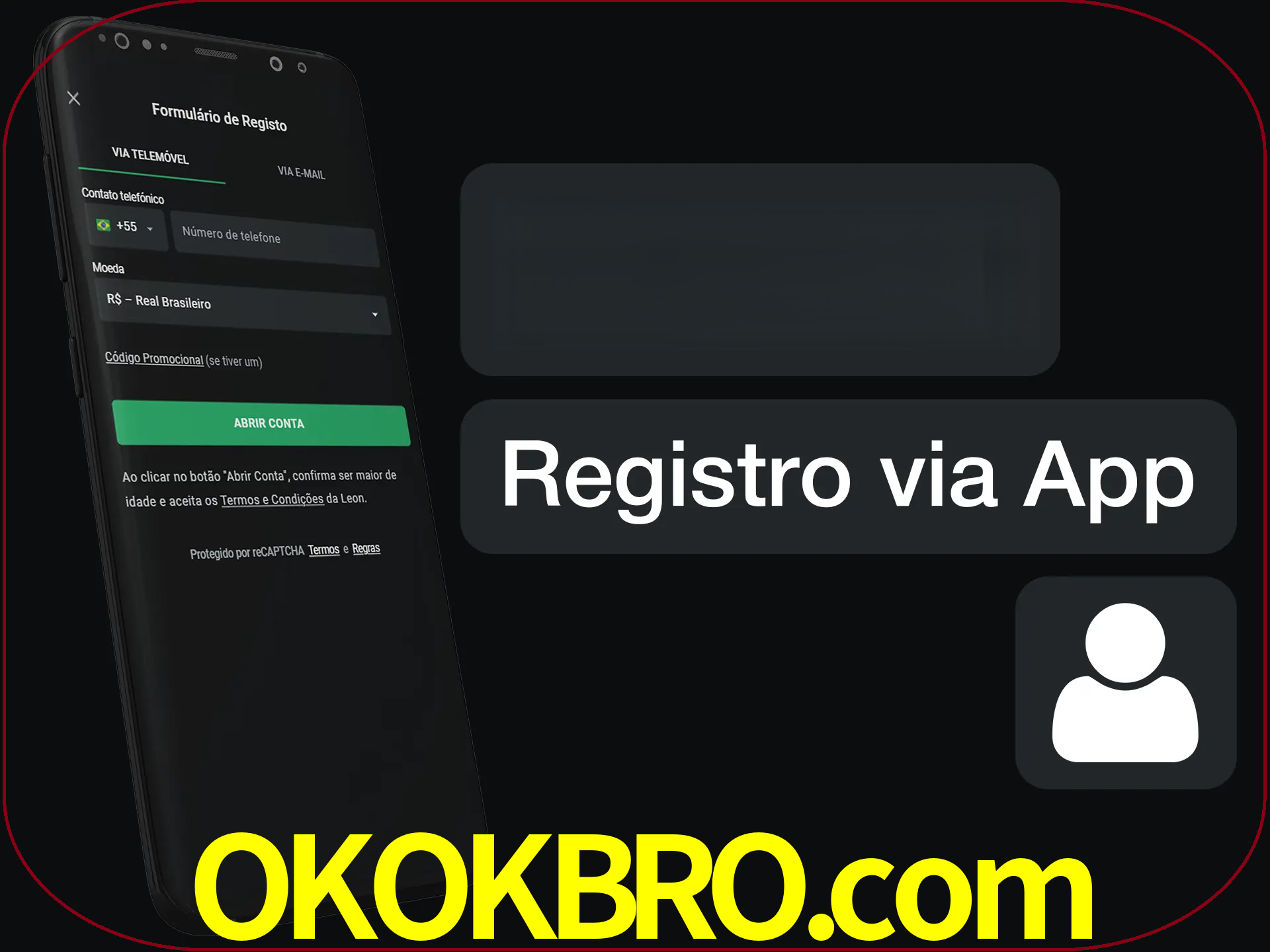 Registre-se com duas etapas usando o aplicativo.