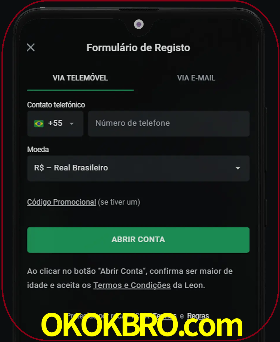 Abra o aplicativo e inicie o processo de registro.