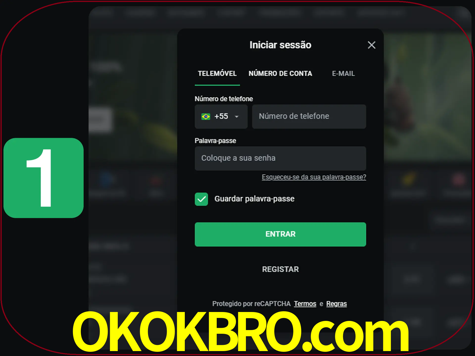 Clique no botão Entrar.